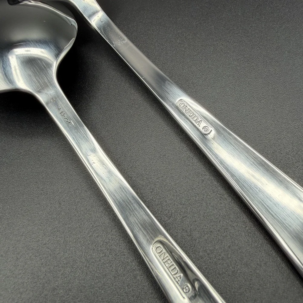 Serving Fork & Serving Spoon NEW Oneida RIVER Pattern Flatware Set